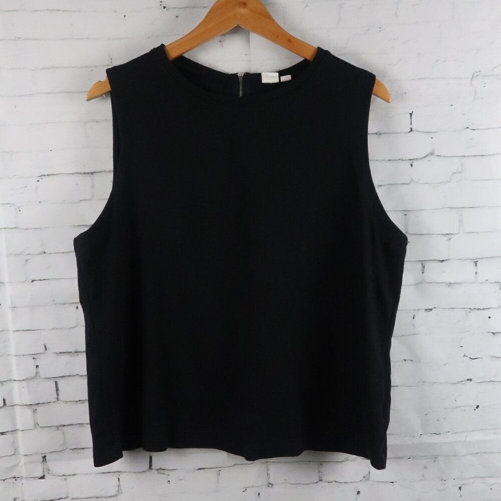 GAP BLACK SLEEVELESS ROUND NECK CROPPED SHIRT SIZE XL